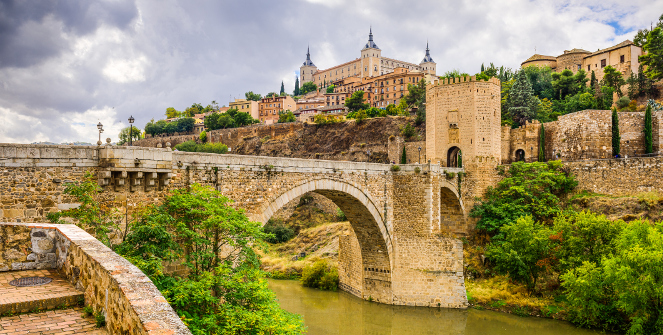 Toledo, Spain bridge on the Tagus River
